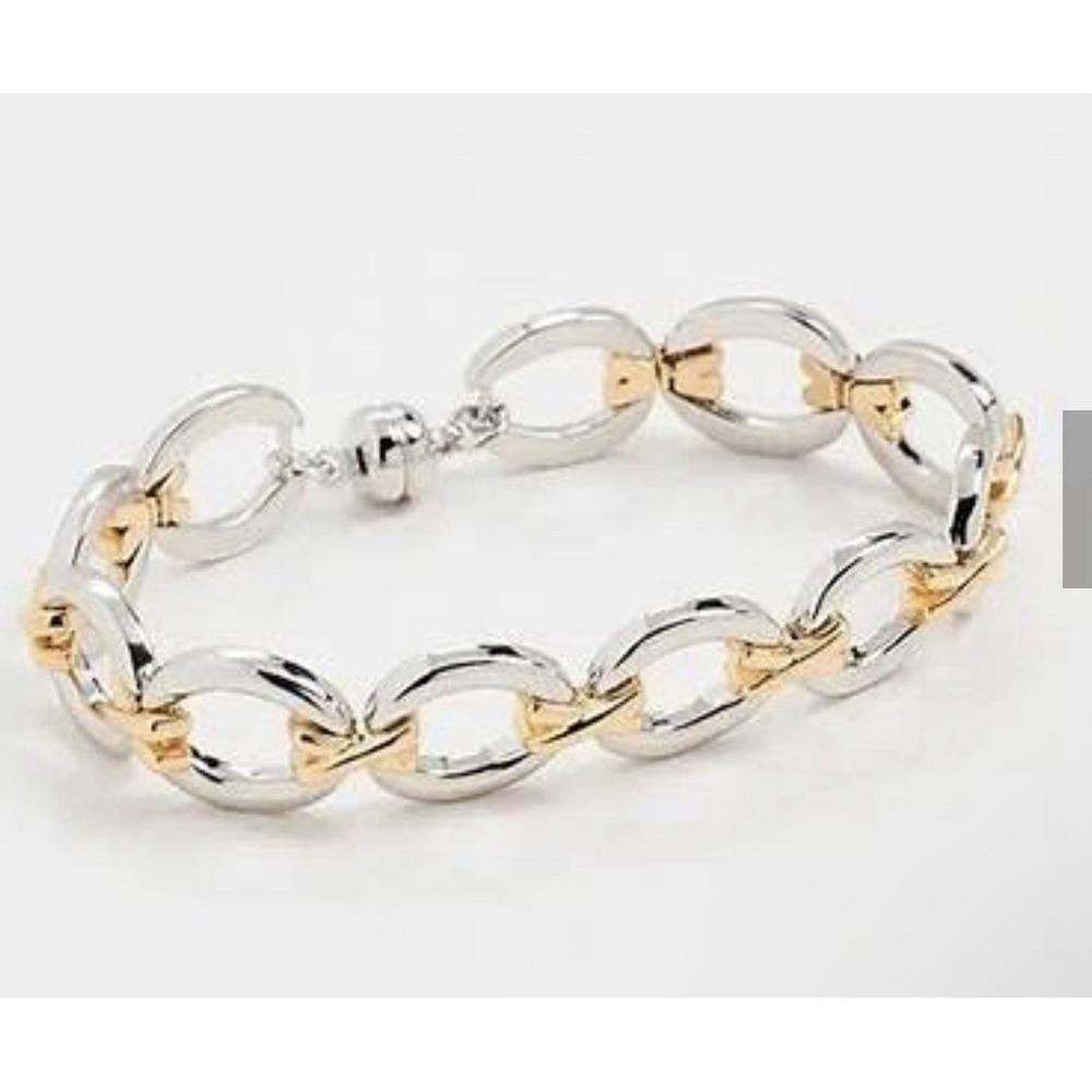 NEW Luv Aj Two Tone Chain Bracelet With Magnetic Clasp